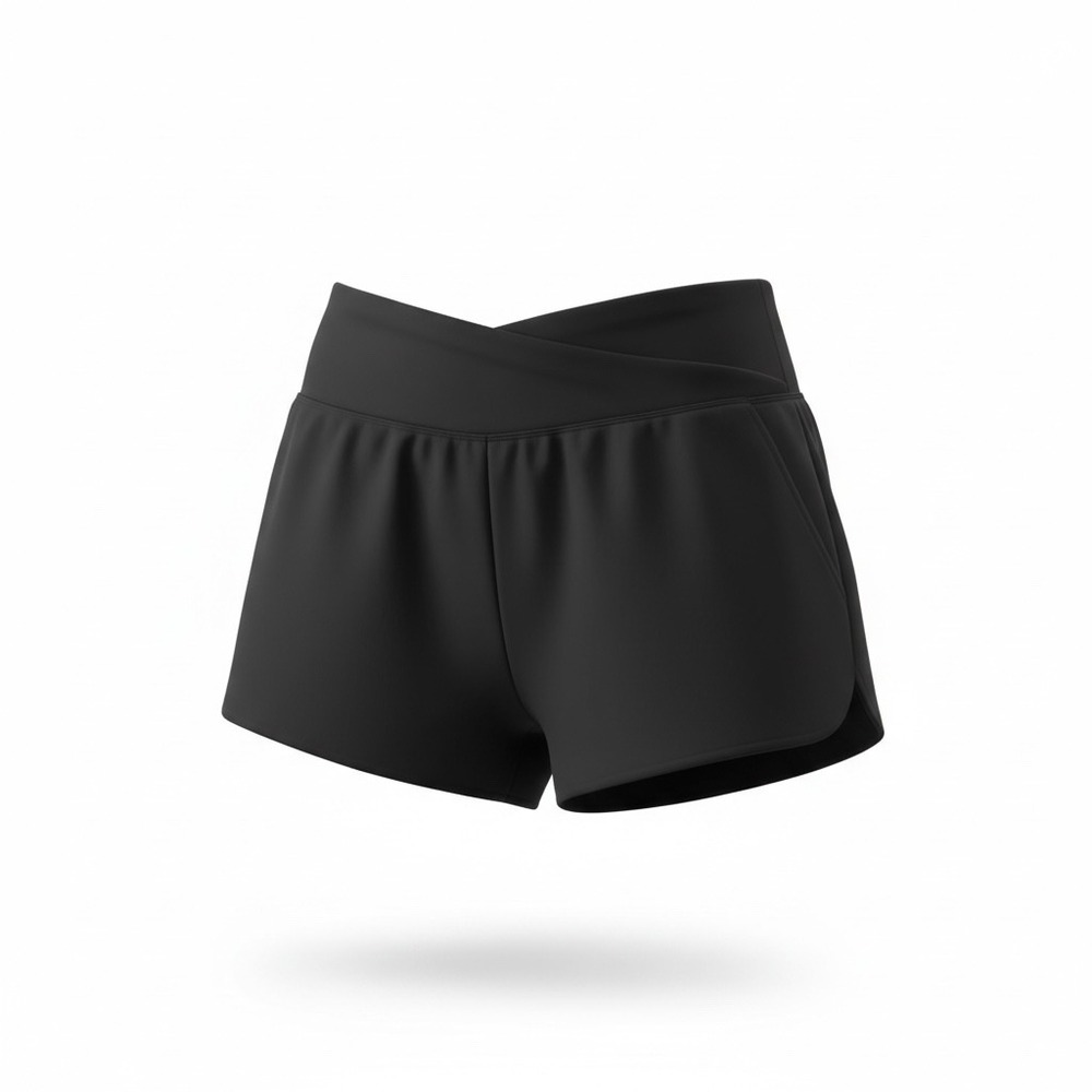 Gilly Hicks black athletic shorts size L Crossover brief‎ lined flowy